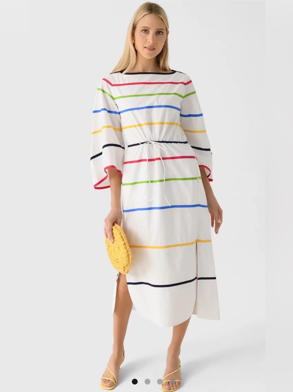 Rosie Assoulin Ribbon Striped Midi Caftan Dress